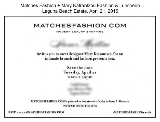 Matches Fashion + Mary Katrantzou Fashion & Luncheon, Laguna Beach Estate, April 21, 2015